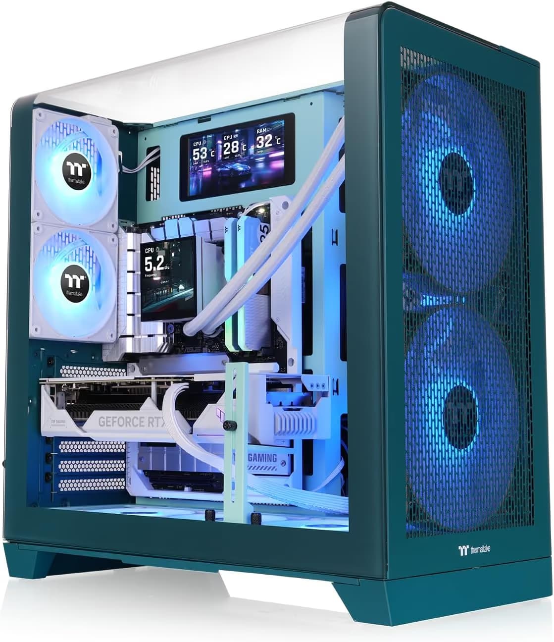 Thermaltake View 390 Air ATX Mid Tower Air Transformative Teal with Tempered Glass Side Panel main image