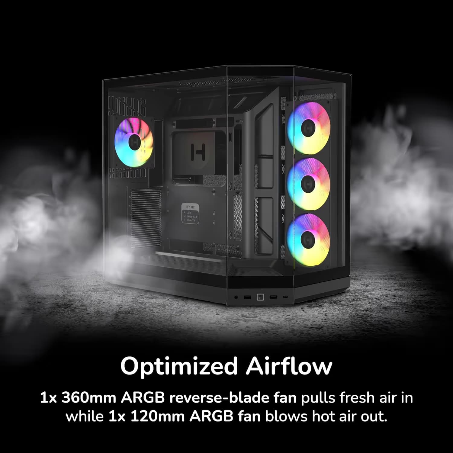 HYTE Y50 Pitch Black ARGB image
