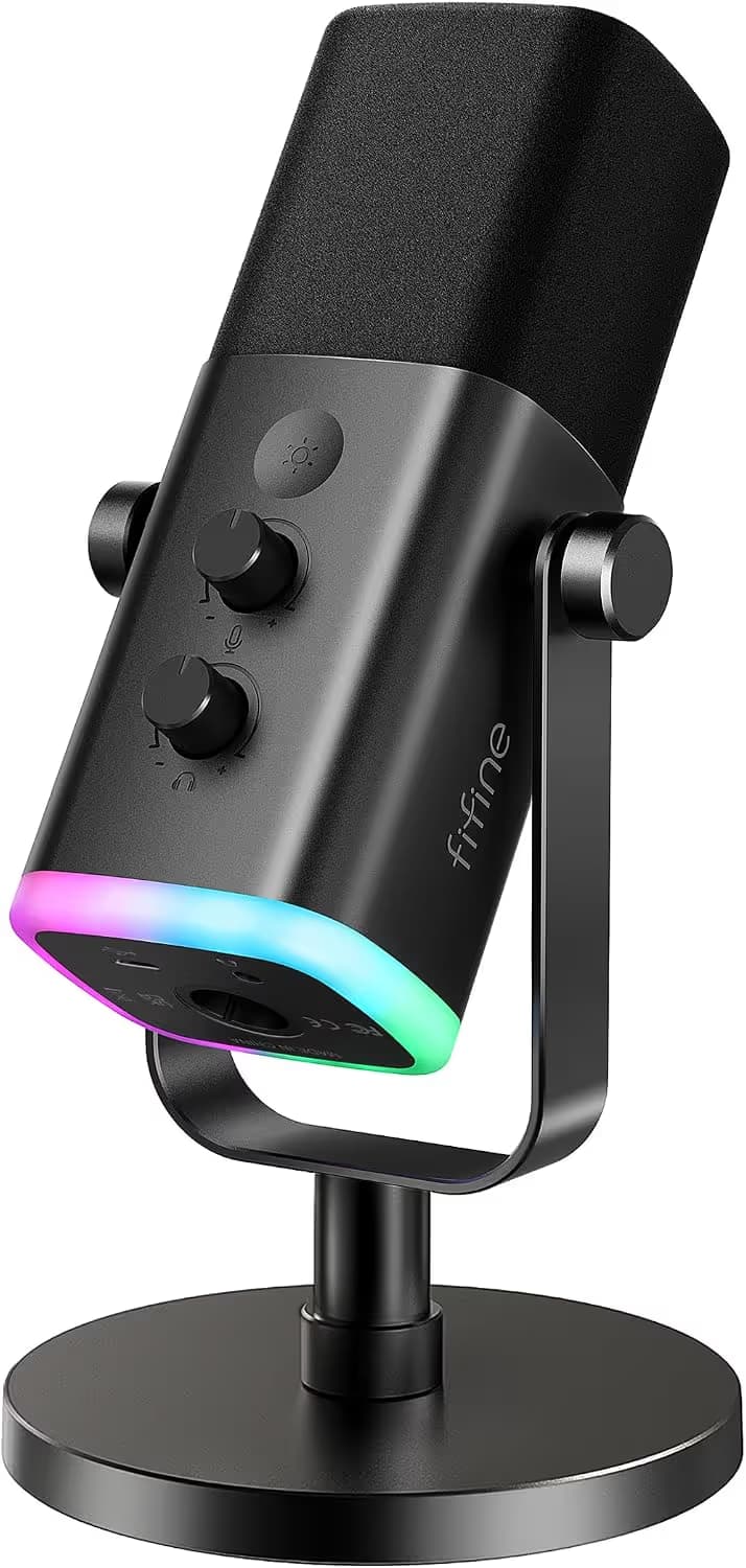 FIFINE AmpliGame AM8 Black with Black Foam Windscreen image