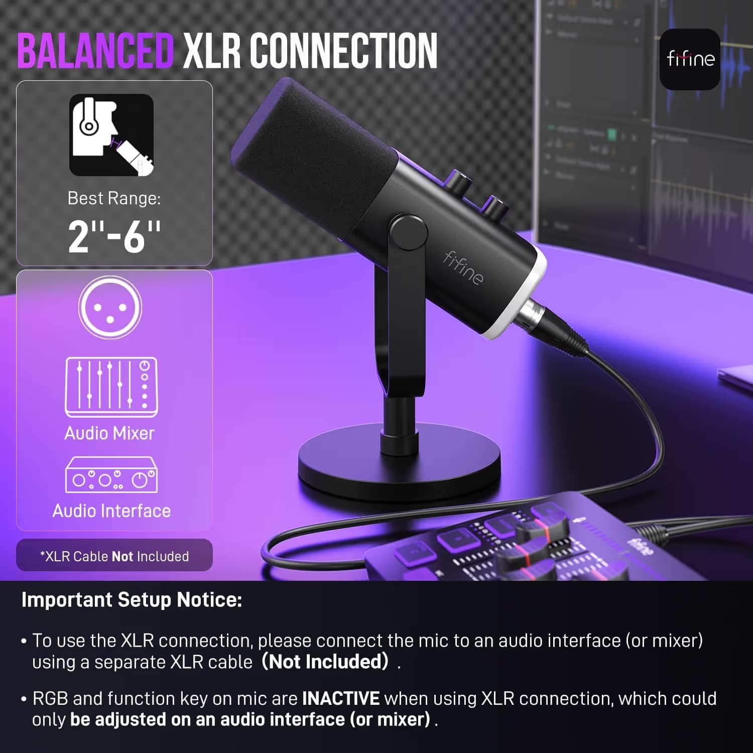 FIFINE AmpliGame AM8 Black with Black Foam Windscreen image