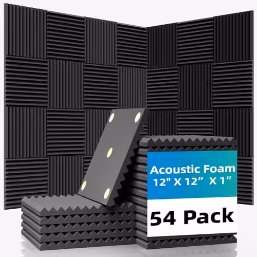 TEMGCUAM Acoustic Foam Panels, 12 x 12 x 1 in (54-Pack) main image