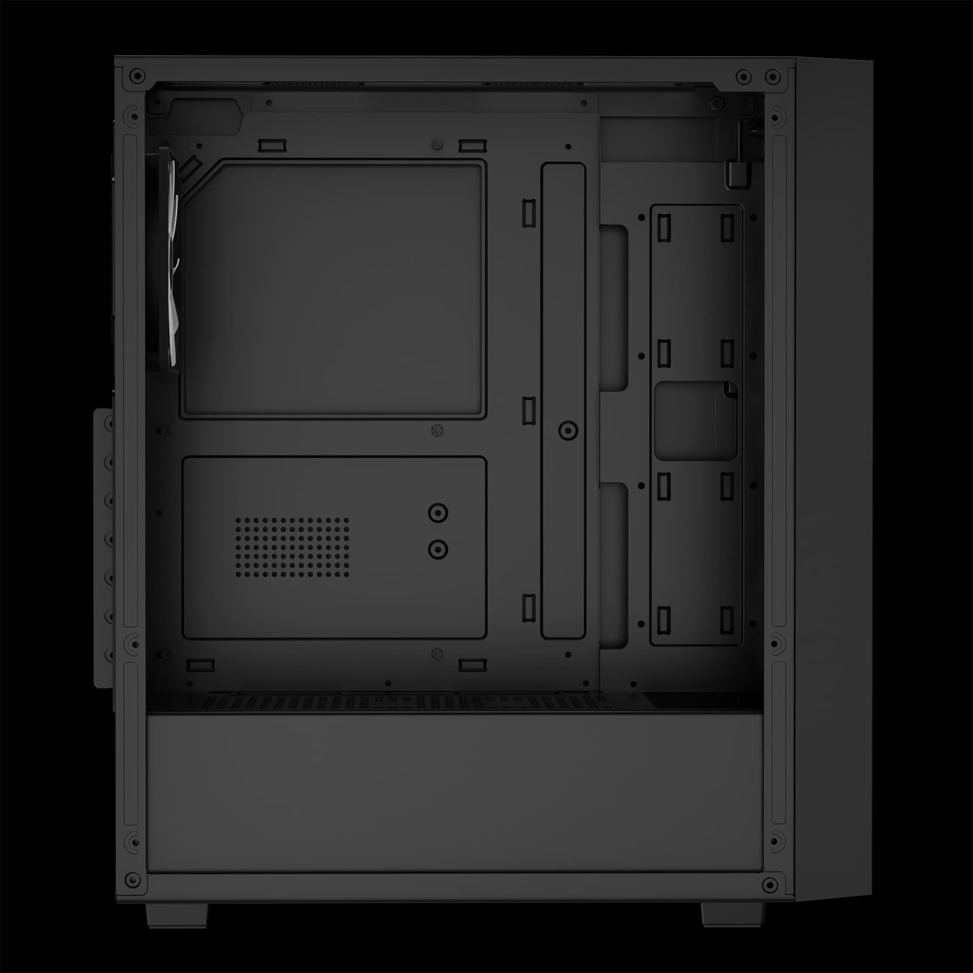 GAMDIAS AURA GC2 ELITE ATX Mid Tower Black with Tempered Glass Side Panel and USB 3.2 Gen 1 Type-A, USB 2.0 Type-A image