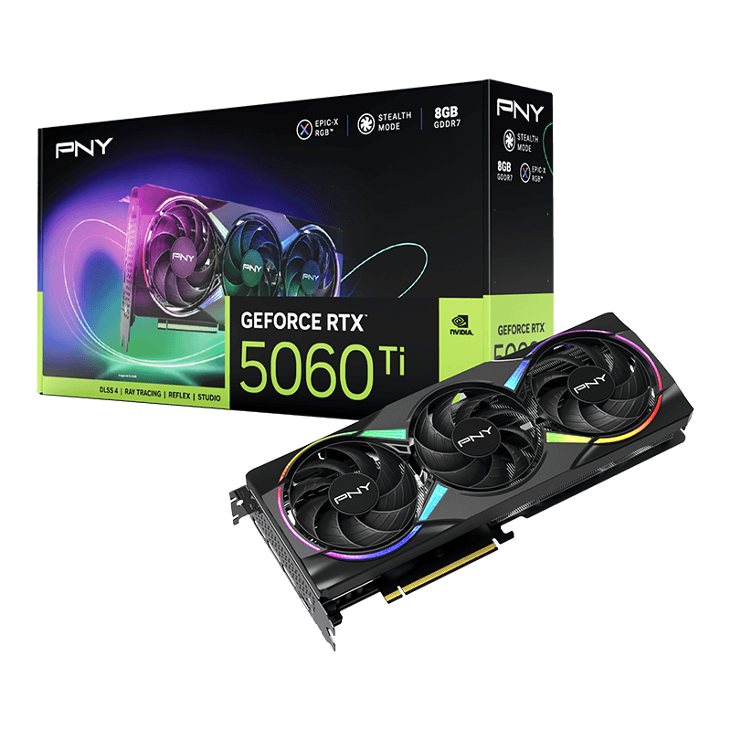 PNY EPIC-X RGB GeForce RTX 5060 Ti 8GB GDDR7 Black image