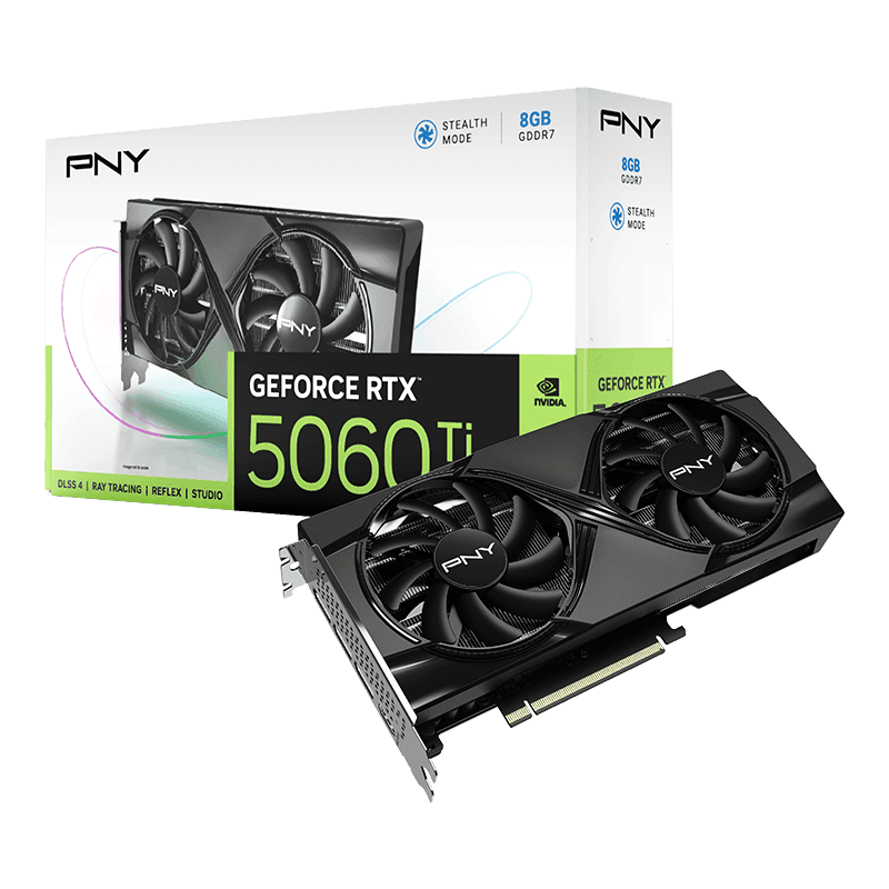 PNY Dual Fan GeForce RTX 5060 Ti 8GB GDDR7 Black image