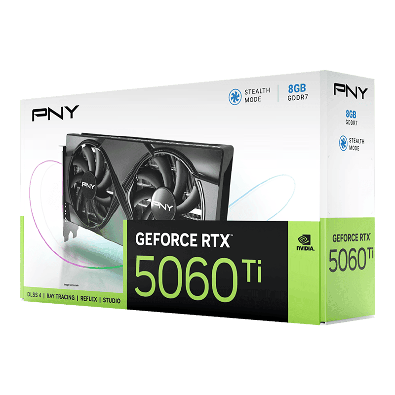 PNY Dual Fan GeForce RTX 5060 Ti 8GB GDDR7 Black image