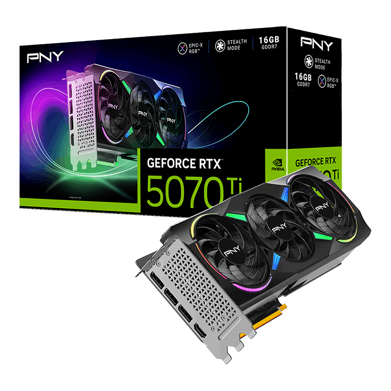 PNY GeForce RTX 5070 Ti ARGB EPIC-X RGB 16GB GDDR7 Black image