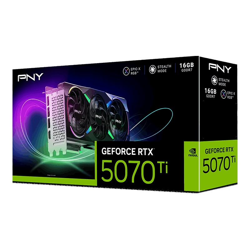 PNY GeForce RTX 5070 Ti ARGB EPIC-X RGB 16GB GDDR7 Black image