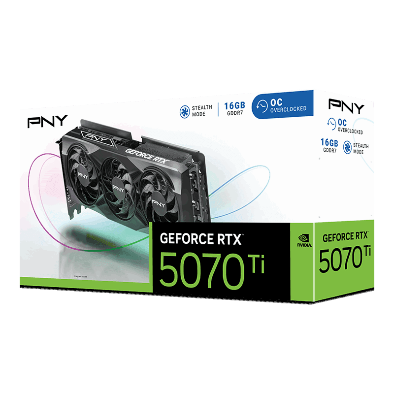 PNY OC GeForce RTX 5070 Ti 16GB GDDR7 Black image