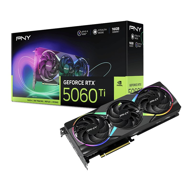 PNY EPIC-X RGB GeForce RTX 5060 Ti 16GB GDDR7 Black image