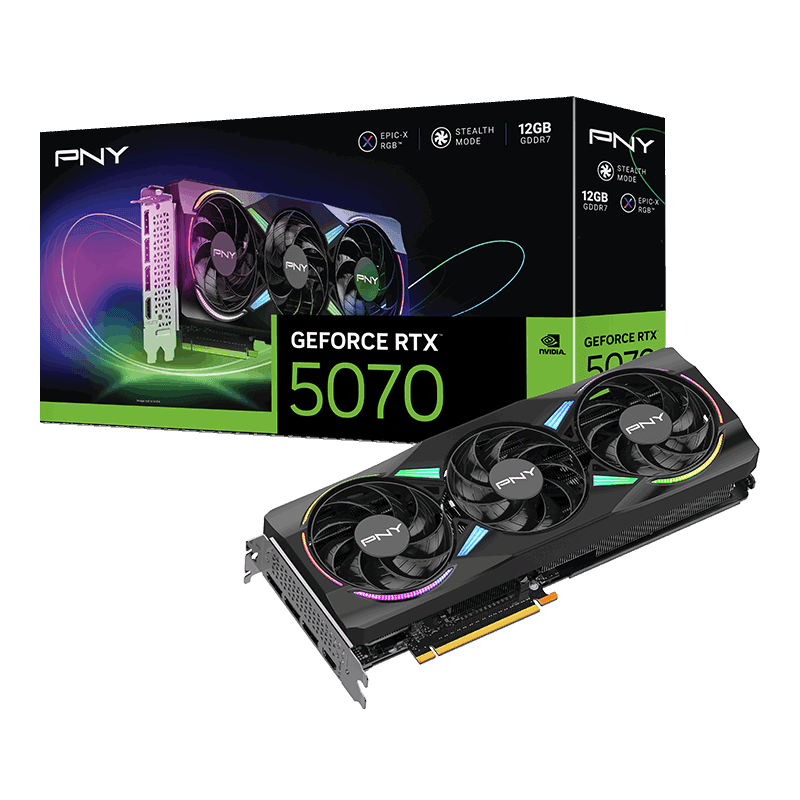 PNY GeForce RTX 5070 ARGB EPIC-X RGB 12GB GDDR7 Black image