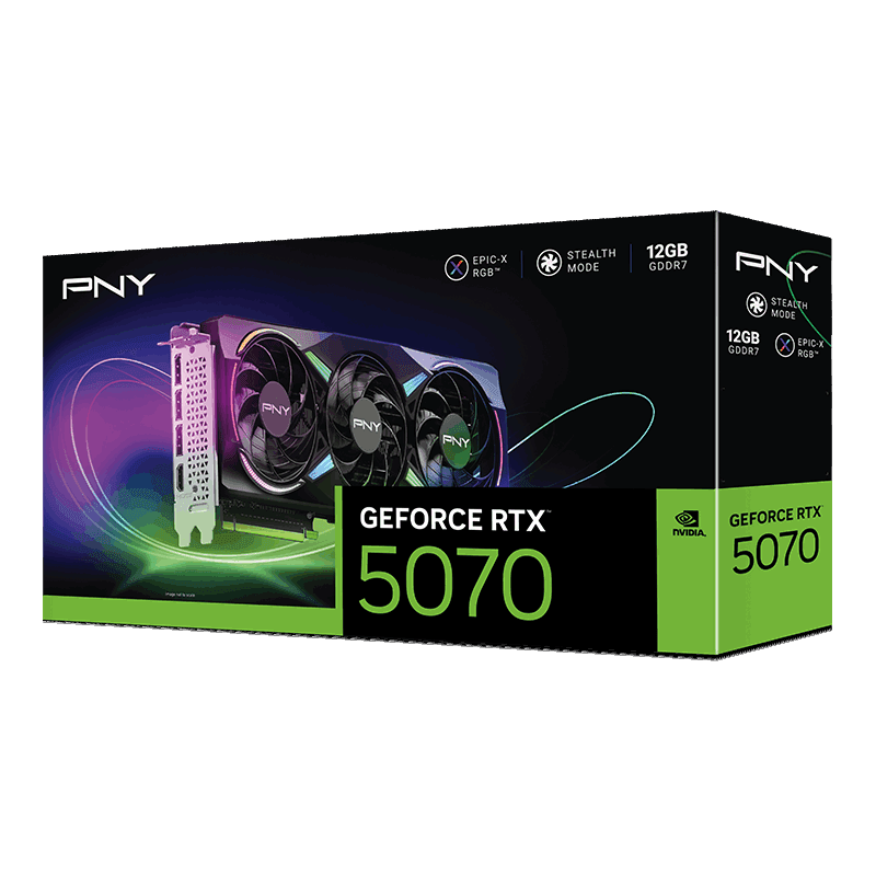 PNY GeForce RTX 5070 ARGB EPIC-X RGB 12GB GDDR7 Black image