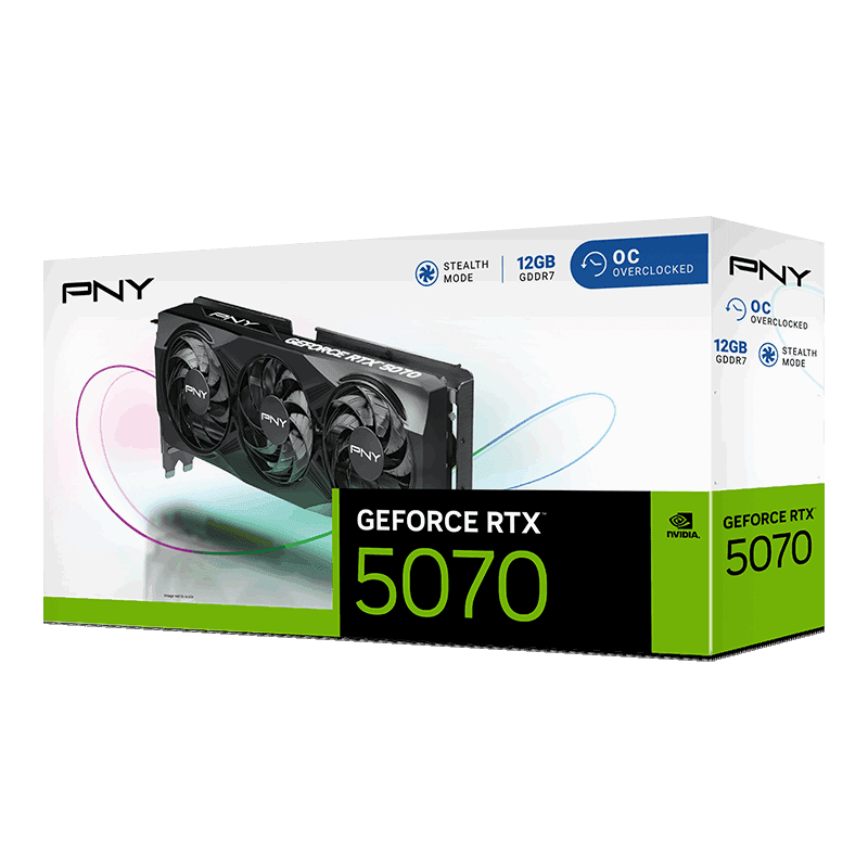 PNY OC GeForce RTX 5070 12GB GDDR7 Black image