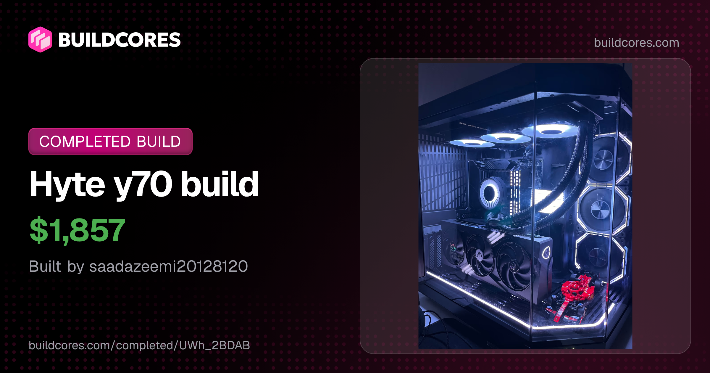 Hyte y70 build | BuildCores | BuildCores