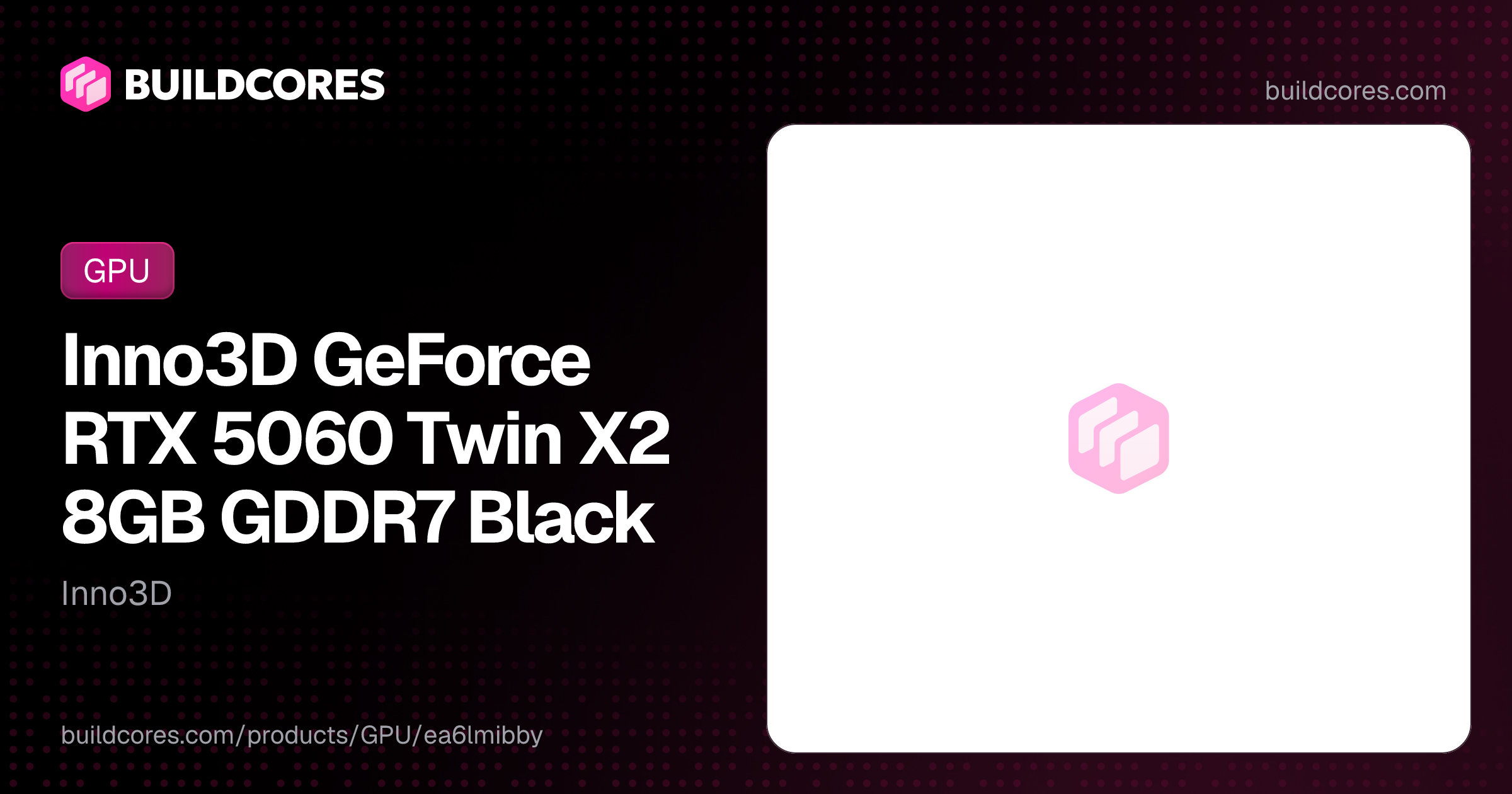 Inno3D GeForce RTX 5060 Twin X2 8GB GDDR7 Black | BuildCores