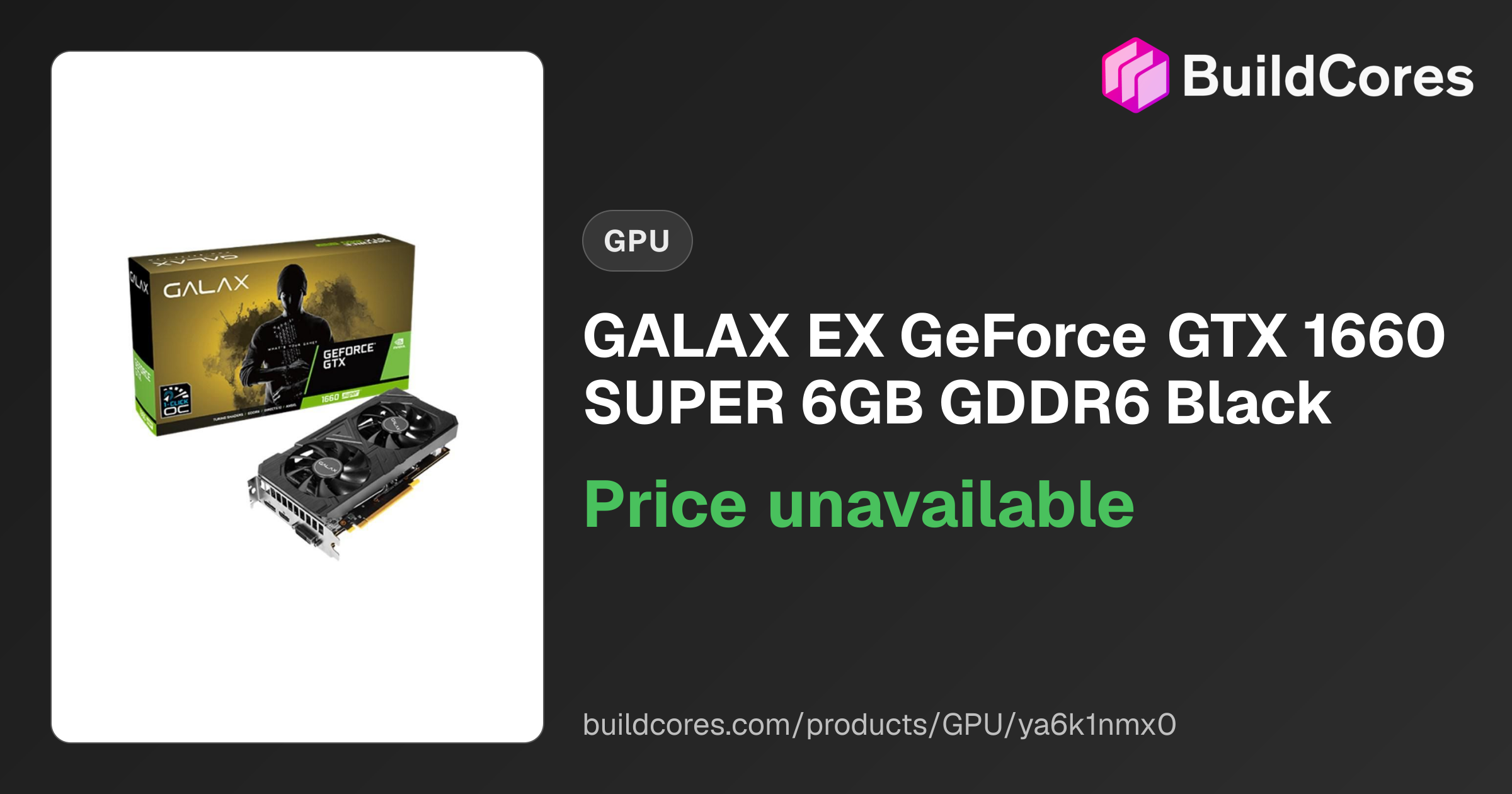 Click Oc 6gb Gddr6 Galax Gtx 1660 Buy GALAX GeForce GTX 1660 Super