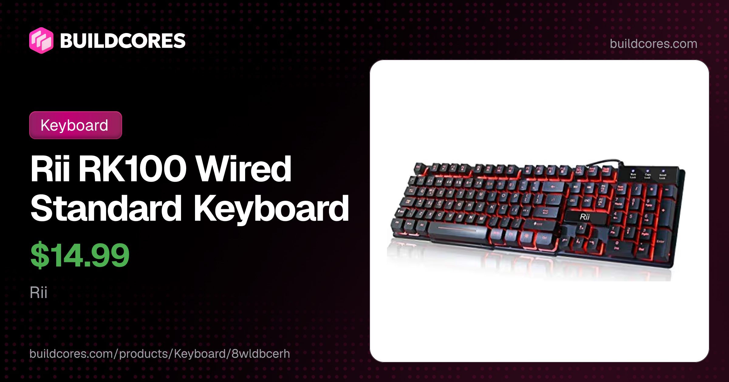 Rii RK100 Wired Standard Keyboard | BuildCores