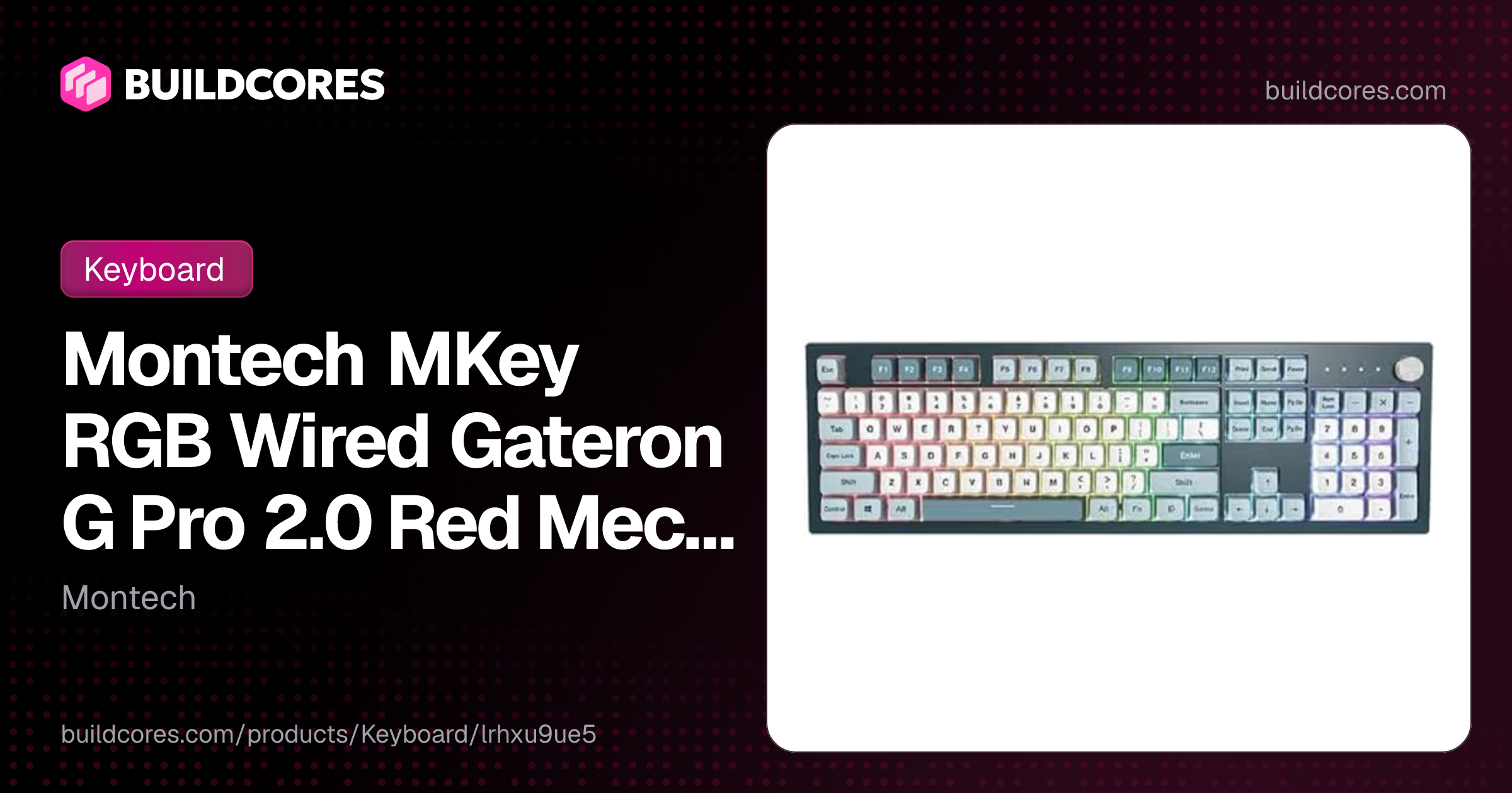 Montech MKey RGB Wired Gateron G Pro 2.0 Red Mechanical Gaming Keyboard ...