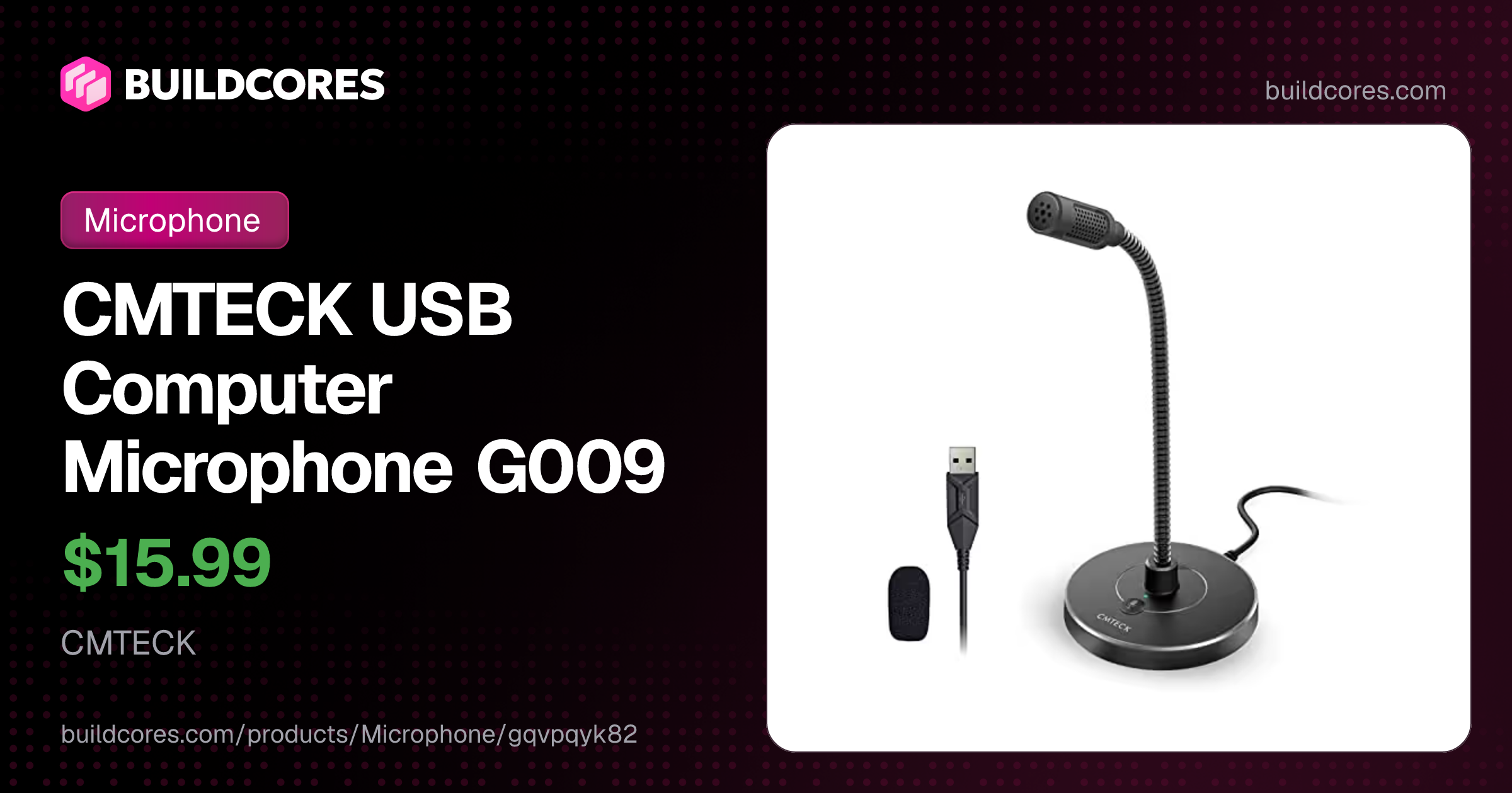 CMTECK USB Computer Microphone G009 | BuildCores