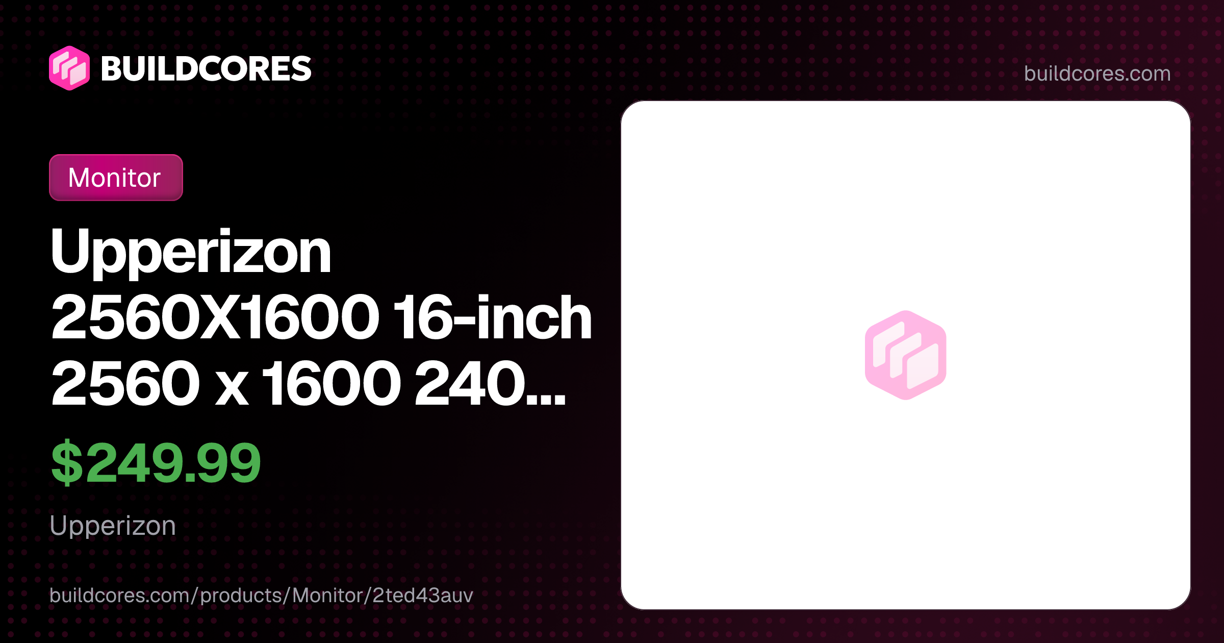 Upperizon 2560X1600 16-inch 2560 x 1600 240Hz Monitor | BuildCores