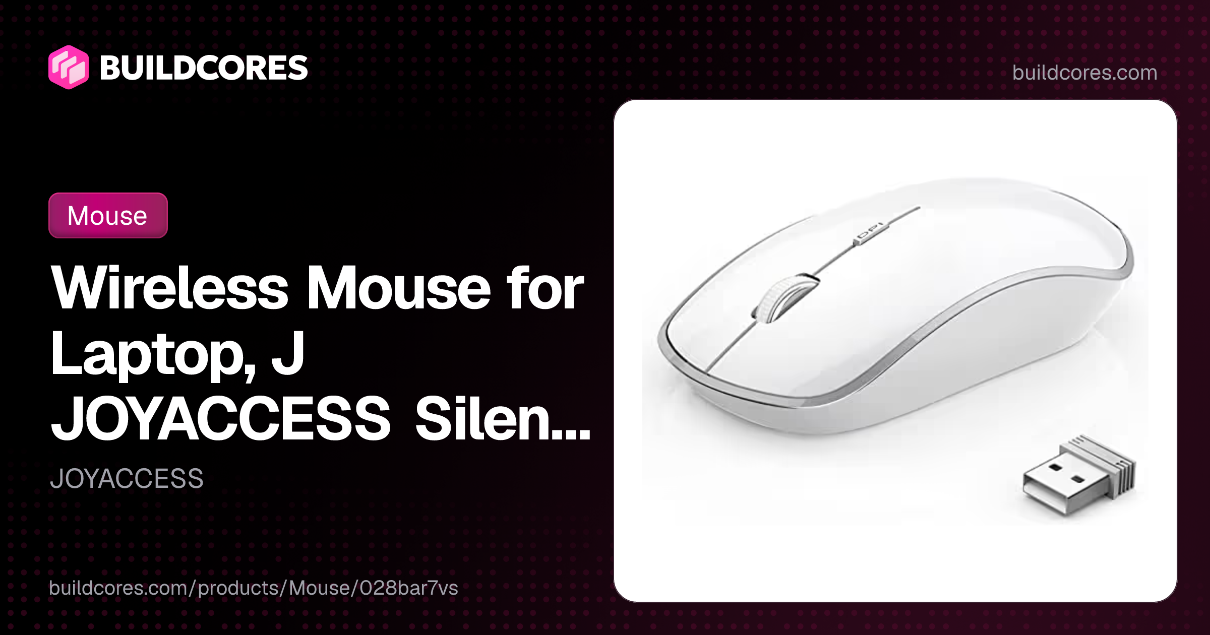 Wireless Mouse for Laptop, J JOYACCESS Silent Stream line Optical ...