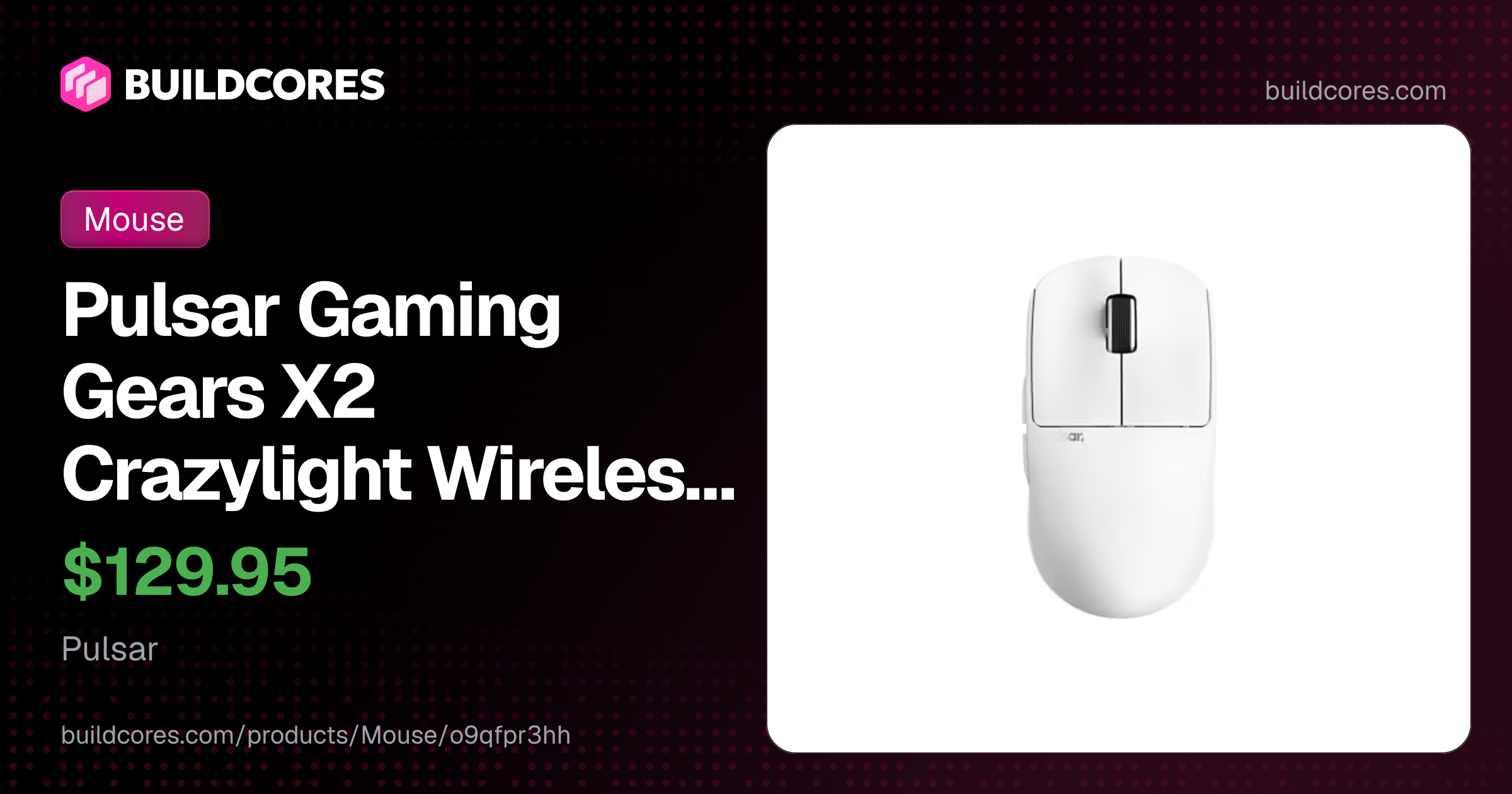 Pulsar Gaming Gears X2 Crazylight Wireless Gaming Mouse, Ultra ...