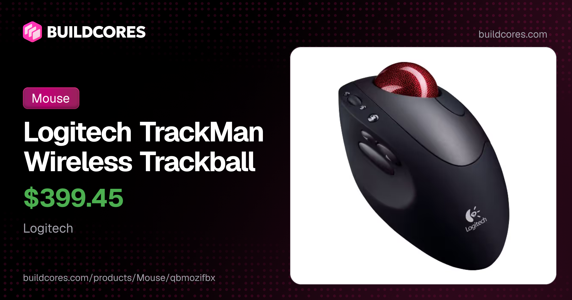Logitech TrackMan Wireless Trackball | BuildCores