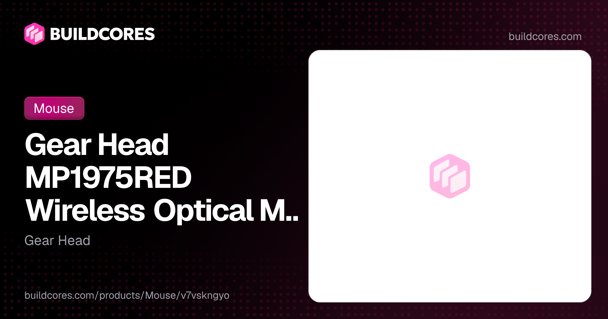 Gear Head MP1975RED Wireless Optical Mouse | BuildCores