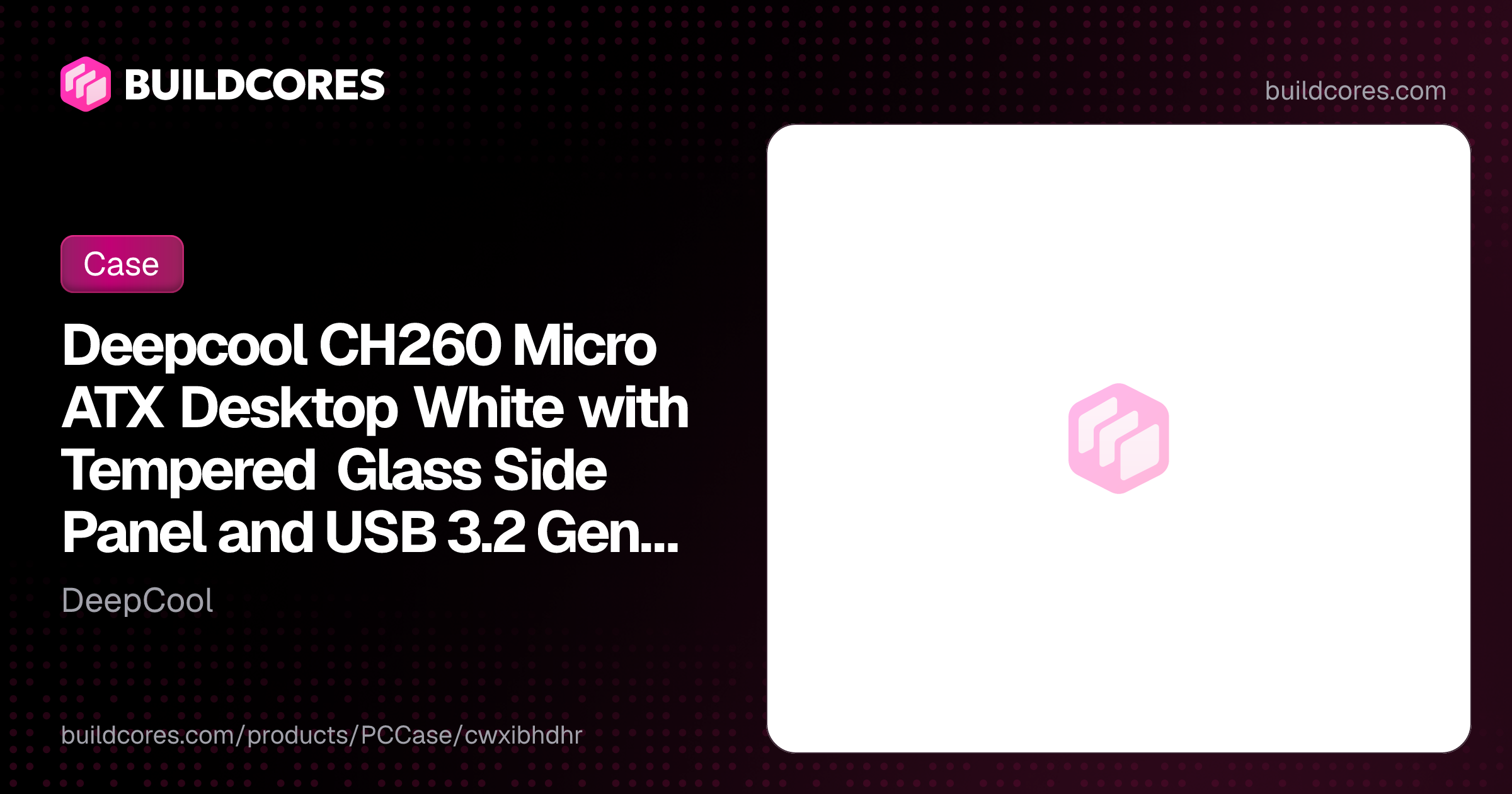Deepcool CH260 Micro ATX Desktop White with Tempered Glass Side Panel ...
