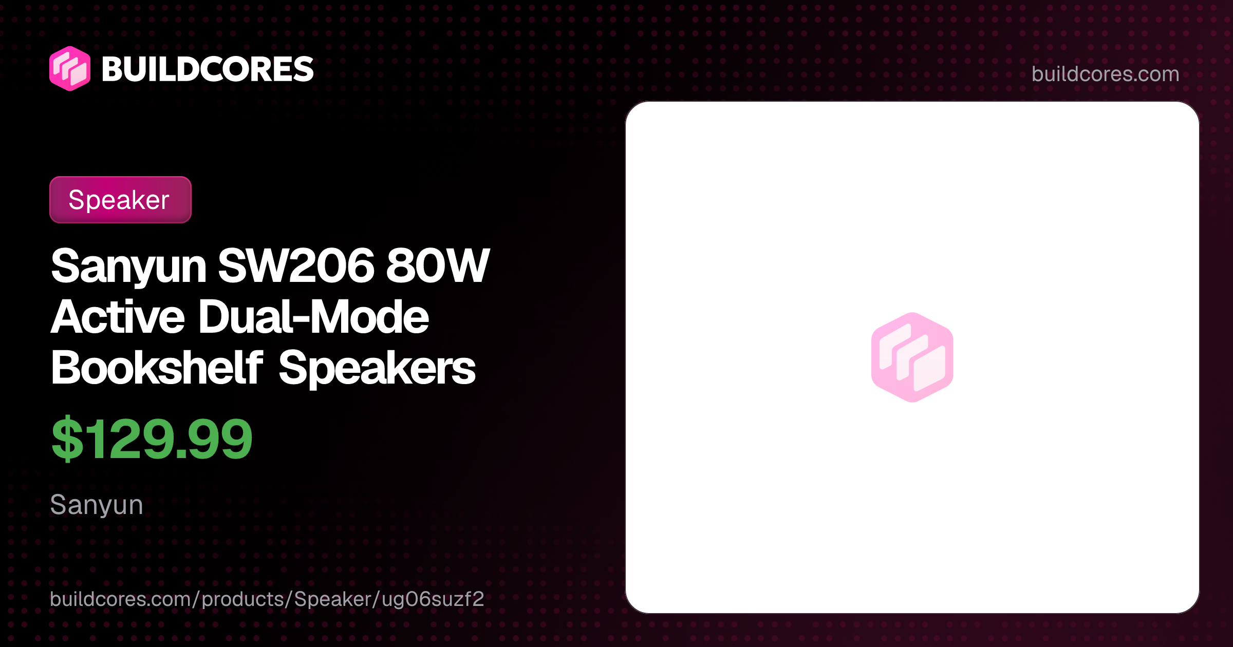 Sanyun SW206 80W Active Dual-Mode Bookshelf Speakers | BuildCores