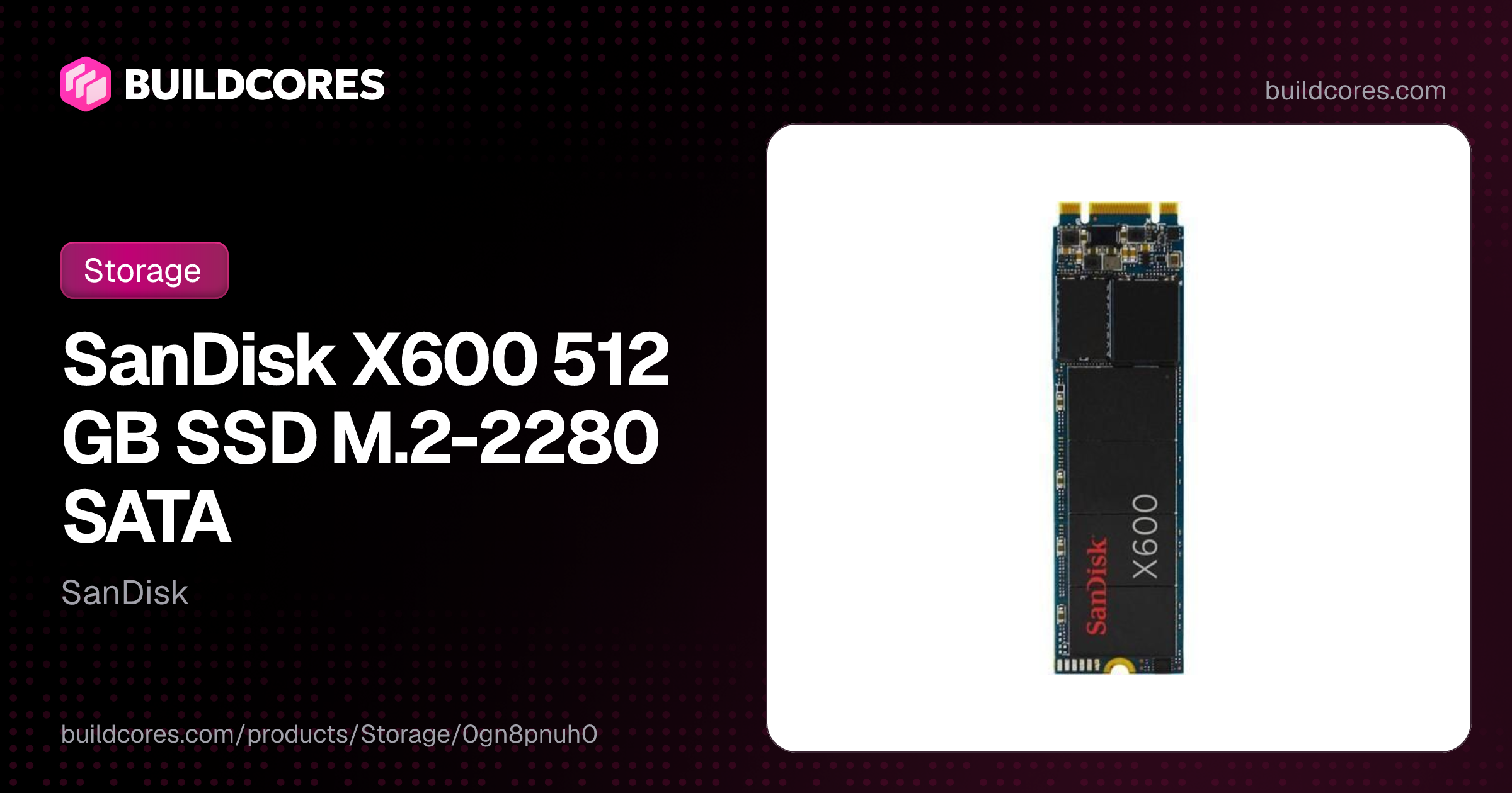 SanDisk X600 512 GB SSD M.2-2280 SATA | BuildCores