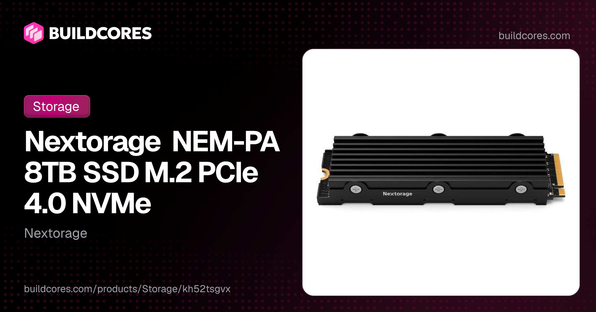 Nextorage NEM-PA 8TB SSD M.2 PCIe 4.0 NVMe | BuildCores